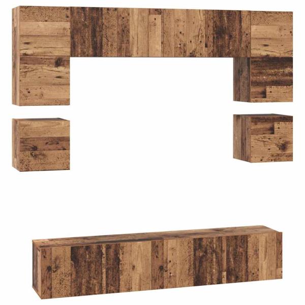 TV-Schrank-Set 8 pcs Altholz 80 x 30 x 30 cm Holzwerkstoff