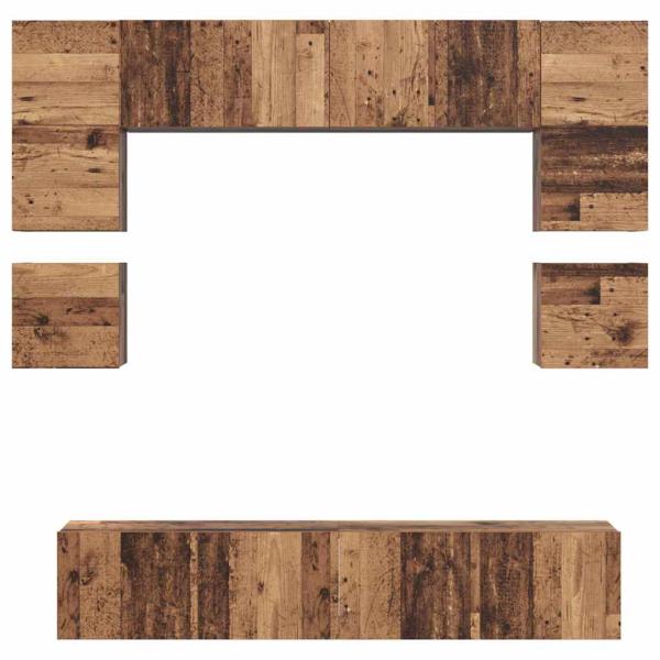 TV-Schrank-Set 8 pcs Altholz 80 x 30 x 30 cm Holzwerkstoff