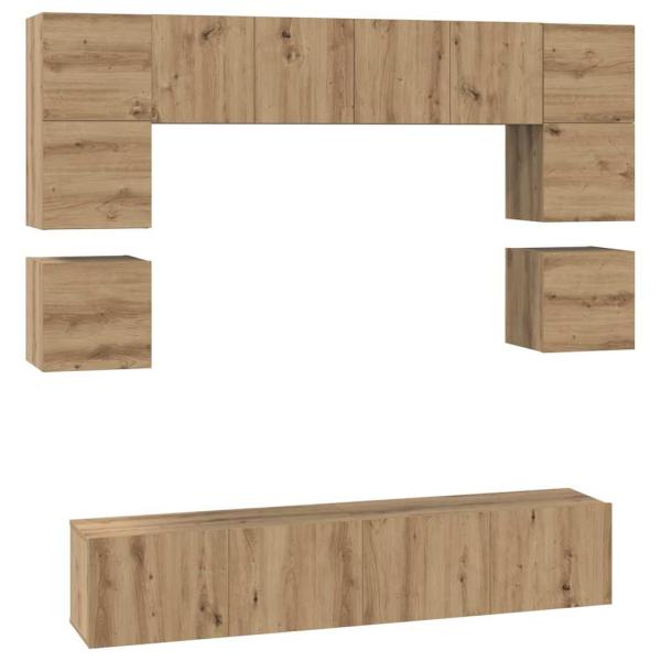 TV-Schrank-Set 8 pcs Eiche handwerklich 80 x 30 x 30 cm