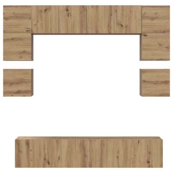 TV-Schrank-Set 8 pcs Eiche handwerklich 80 x 30 x 30 cm