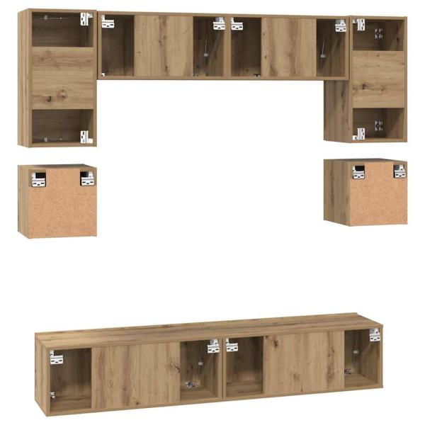TV-Schrank-Set 8 pcs Eiche handwerklich 80 x 30 x 30 cm