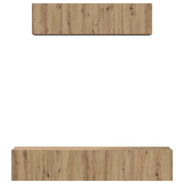 TV-Schrank Set 4 pcs Eiche handwerklich Mittel 80 x 30 x 30 cm