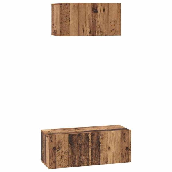 TV-Schrank Set 2 pcs Altholz 80 x 30 x 30 cm Holzwerkstoff