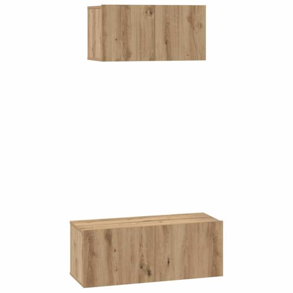 TV-Schrank Set 2 pcs Eiche handwerklich 80 x 30 x 30 cm