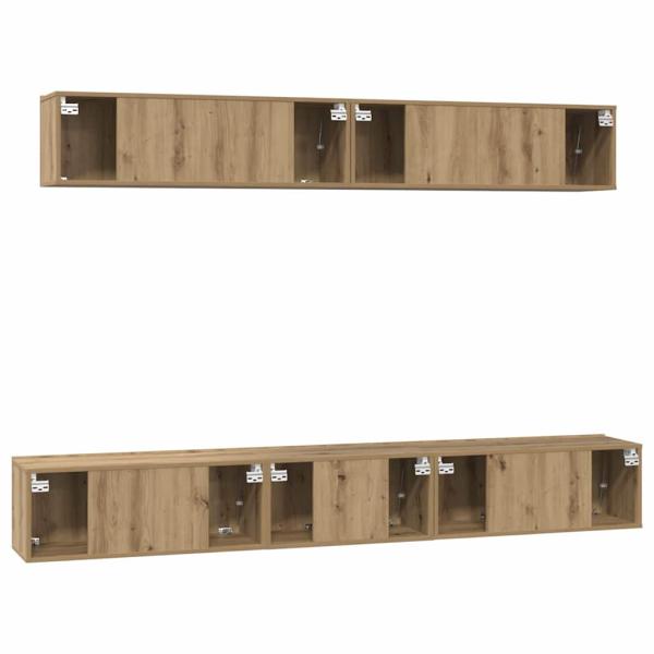 TV-Schrank Set 5 pcs Eiche handwerklich 80 x 30 x 30 cm Mittel