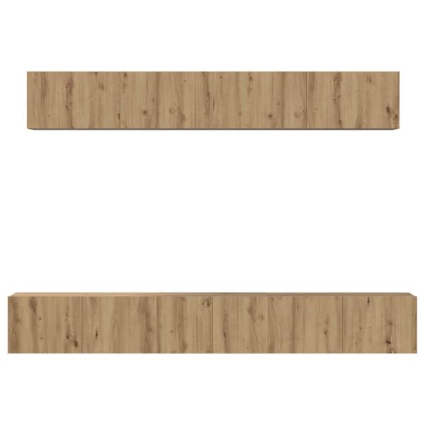 TV-Schrank Set 5 pcs Eiche handwerklich 80 x 30 x 30 cm Mittel