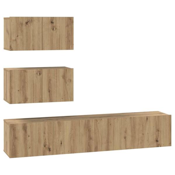 TV-Schrank-Set 4 pcs Eiche handwerklich 80 x 30 x 30 cm