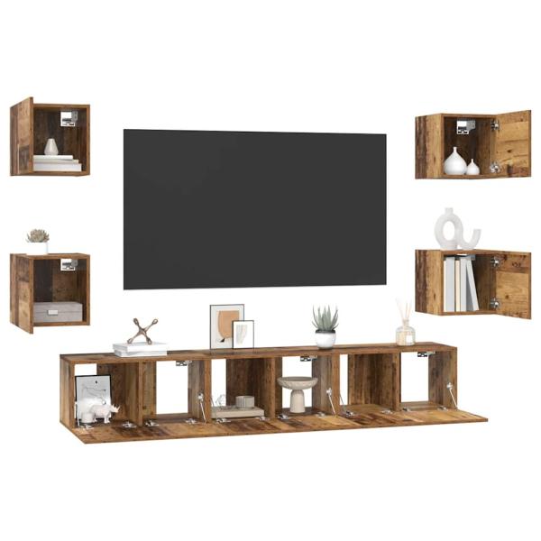 TV-Schrank-Set 7 pcs Altholz 60 x 30 x 30 cm Holzwerkstoff
