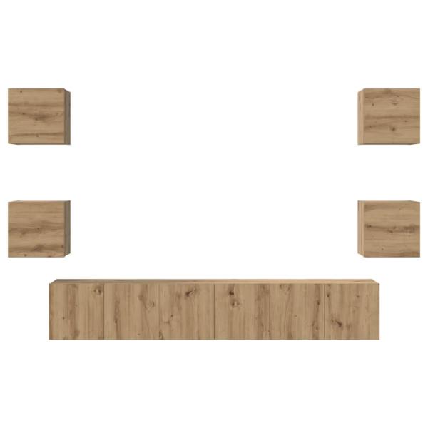 TV-Schrank-Set 7 pcs Eiche handwerklich 60 x 30 x 30 cm