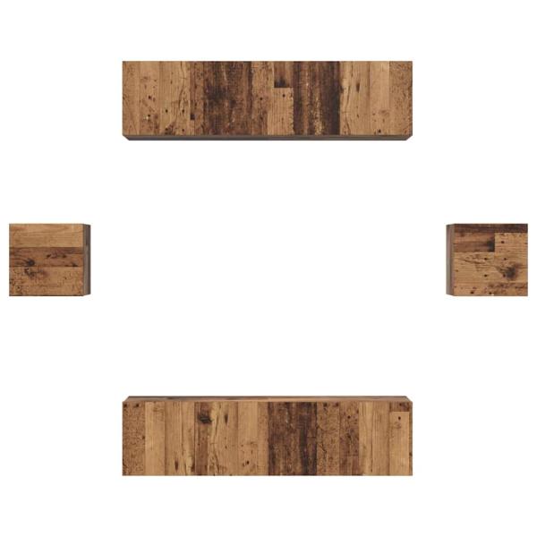 TV-Schrank-Set 6 pcs Altholz Mittel 30,5 x 30 x 30 cm