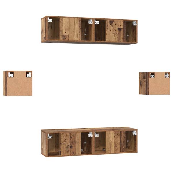 TV-Schrank-Set 6 pcs Altholz Mittel 30,5 x 30 x 30 cm