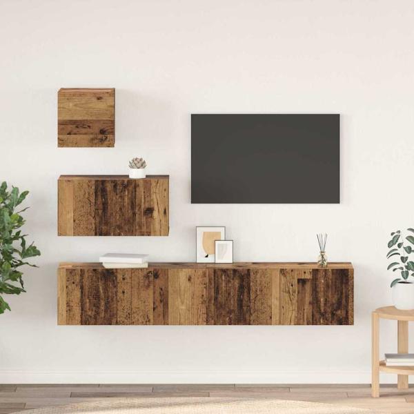 ARDEBO.de - TV-Schrank-Set 4 pcs Altholz 80 x 30 x 30 cm Holzwerkstoff
