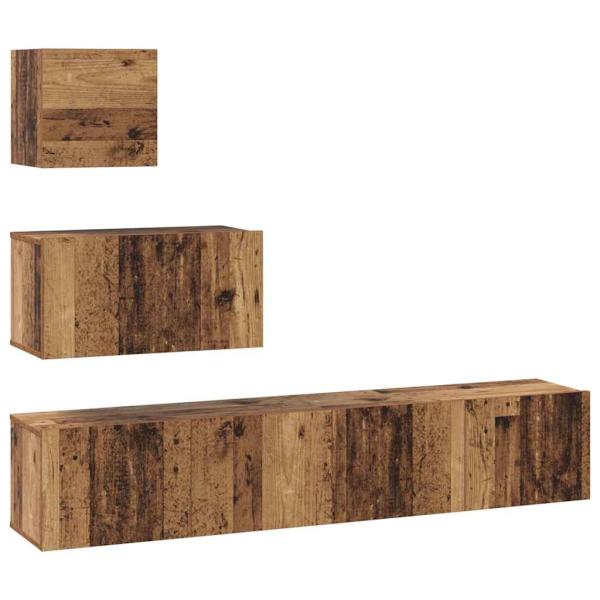 TV-Schrank-Set 4 pcs Altholz 80 x 30 x 30 cm Holzwerkstoff
