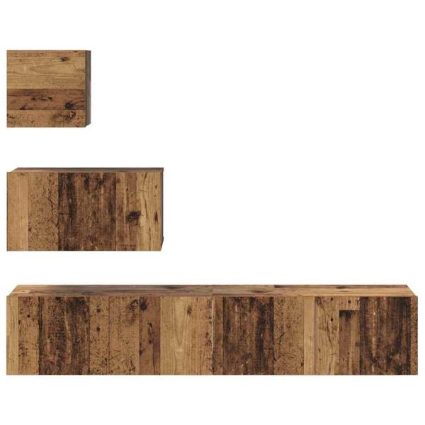 TV-Schrank-Set 4 pcs Altholz 80 x 30 x 30 cm Holzwerkstoff