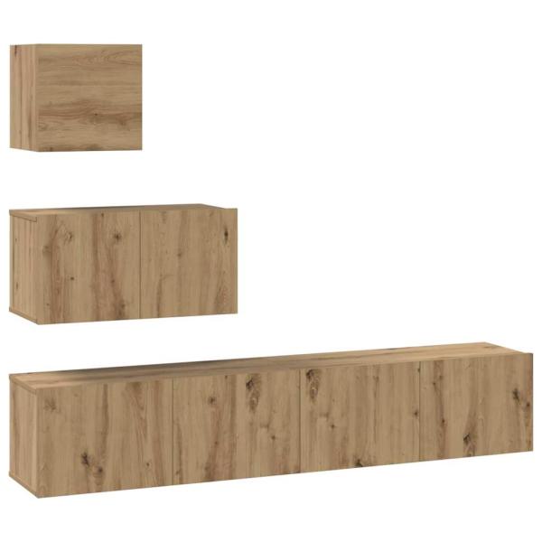 TV-Schrank-Set 4 pcs Eiche handwerklich 80 x 30 x 30 cm