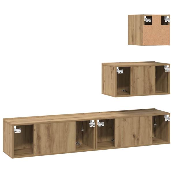 TV-Schrank-Set 4 pcs Eiche handwerklich 80 x 30 x 30 cm