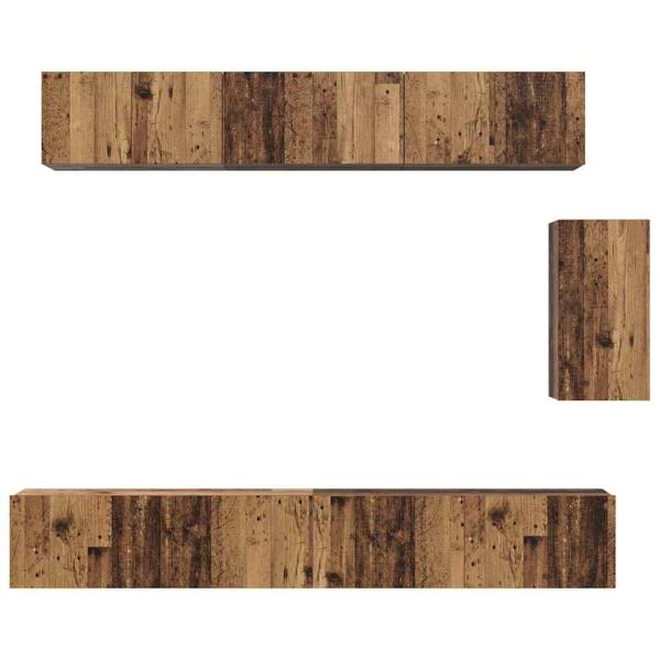 TV-Schrank-Set 6 pcs Altholz 100 x 30 x 30 cm Holzwerkstoff