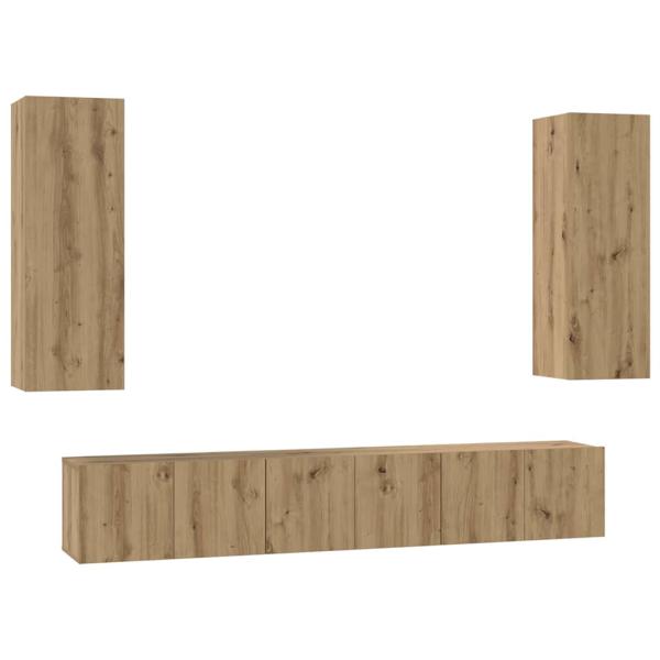TV-Schrank-Set 4 pcs Eiche handwerklich 30,5 x 30 x 90 cm