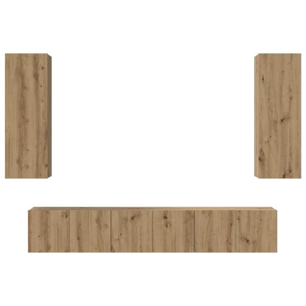 TV-Schrank-Set 4 pcs Eiche handwerklich 30,5 x 30 x 90 cm