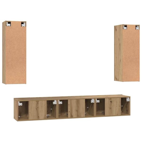 TV-Schrank-Set 4 pcs Eiche handwerklich 30,5 x 30 x 90 cm