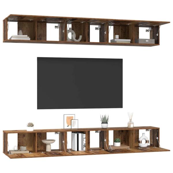 TV-Schrank-Set 6 pcs Altholz 60 x 30 x 35 cm Holzwerkstoff