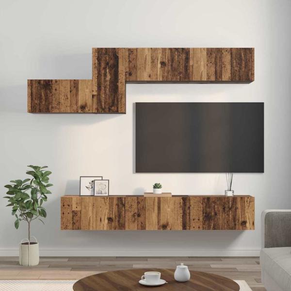 TV-Schrank-Set 7 pcs Altholz 60 x 30 x 30 cm Holzwerkstoff