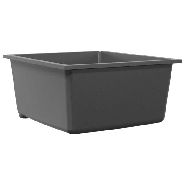 Küchenspüle mit Überlaufloch graues Granit