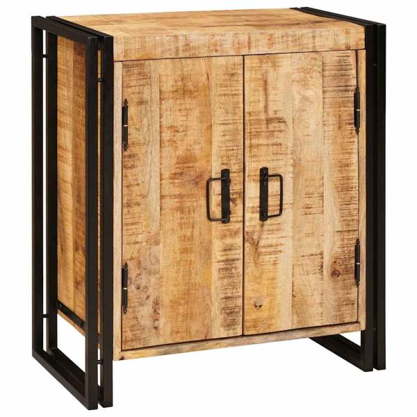 ARDEBO.de - Nachttisch Braun 38 x 33 x 58 cm Massives, grobes Mangoholz