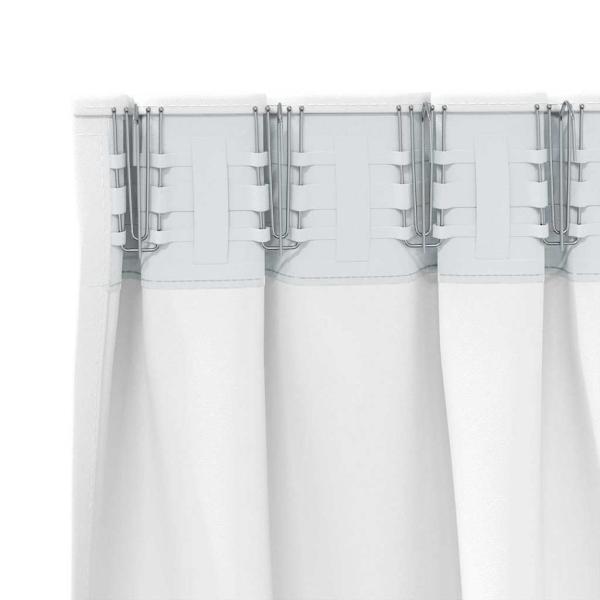 Verdunkelungsvorhänge 2 pcs Reinweiß 245 x 140 cm Polyester
