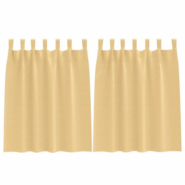 Verdunkelungs-Vorhänge mit Ringen 2 Stk. Beige 140 x 140 cm