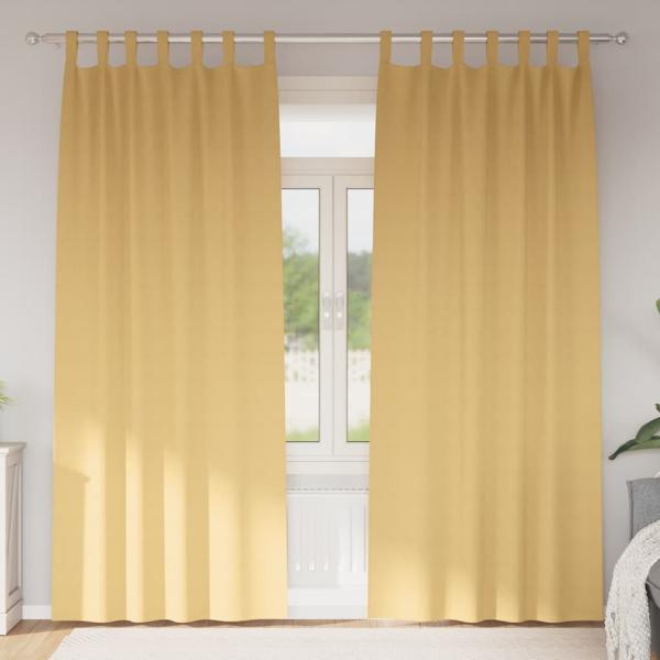 ARDEBO.de - Verdunkelungsvorhänge 2 pcs Beige 225 x 140 cm Polyester