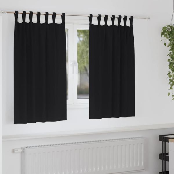 ARDEBO.de - Verdunkelungsvorhänge 2 pcs Schwarz 140 x 140 cm Polyester