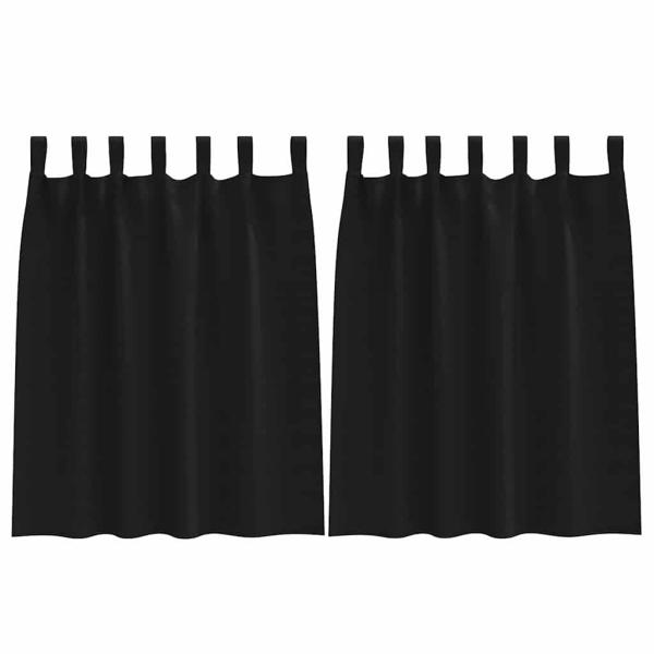 Verdunkelungsvorhänge 2 pcs Schwarz 140 x 140 cm Polyester