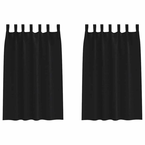 Verdunkelungsvorhänge 2 pcs Schwarz 175 x 140 cm Polyester