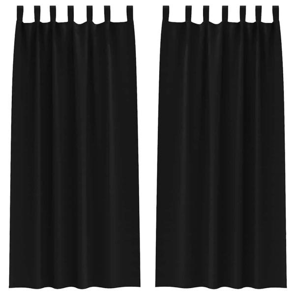 Verdunkelungsvorhänge 2 pcs Schwarz 225 x 140 cm Polyester