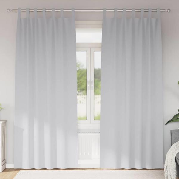ARDEBO.de - Verdunkelungsvorhänge 2 pcs Hellgrau 225 x 140 cm Polyester