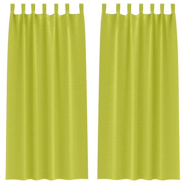 Verdunkelungsvorhänge 2 pcs Apfelgrün 225 x 140 cm Polyester