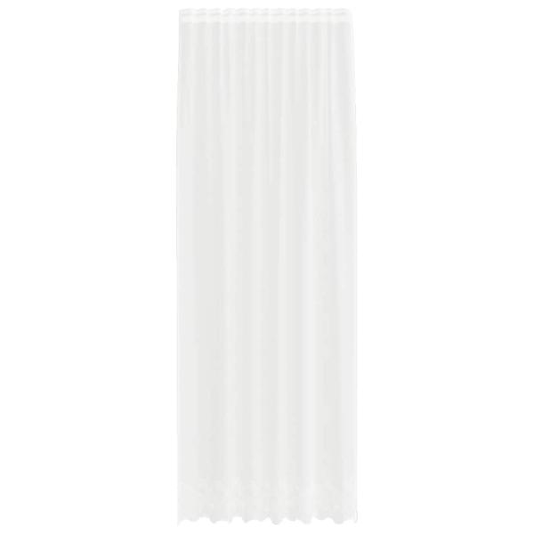 Spitzenvorhang mit Vorhängen Floral Weiß 150 x 300 cm Polyester