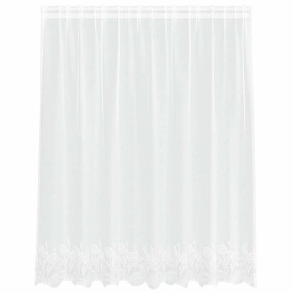 Spitzenvorhang mit Vorhängen Floral Weiß 200 x 160 cm Polyester