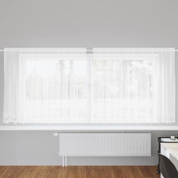 ARDEBO.de - Spitzenvorhang mit Vorhängen Weiß 300 x 180 cm Polyester