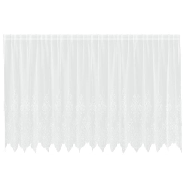 Spitzenvorhang mit Vorhängen Floral Weiß 400 x 140 cm Polyester
