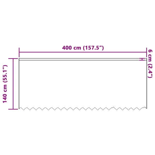 Spitzenvorhang mit Vorhängen Floral Weiß 400 x 140 cm Polyester