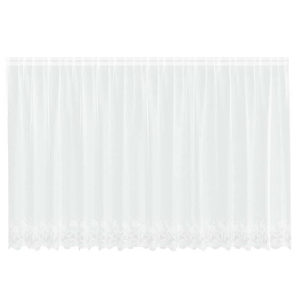 Spitzenvorhang mit Vorhängen Floral Weiß 400 x 160 cm Polyester