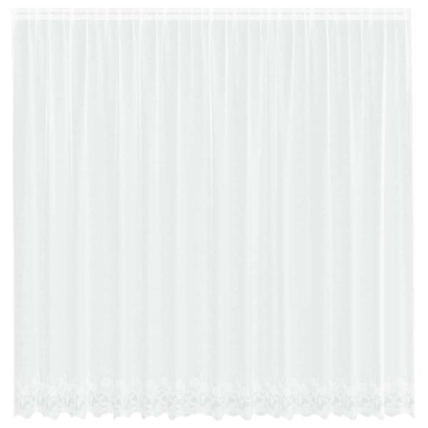 Spitzenvorhang mit Vorhängen Floral Weiß 400 x 200 cm Polyester