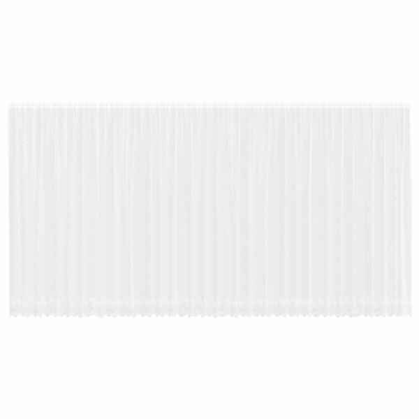 Spitzenvorhang mit Vorhängen Floral Weiß 900 x 300 cm Polyester