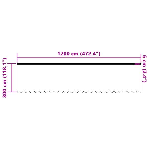 Spitzenvorhang mit Vorhängen Floral Weiß 1200 x 300 cm Polyester