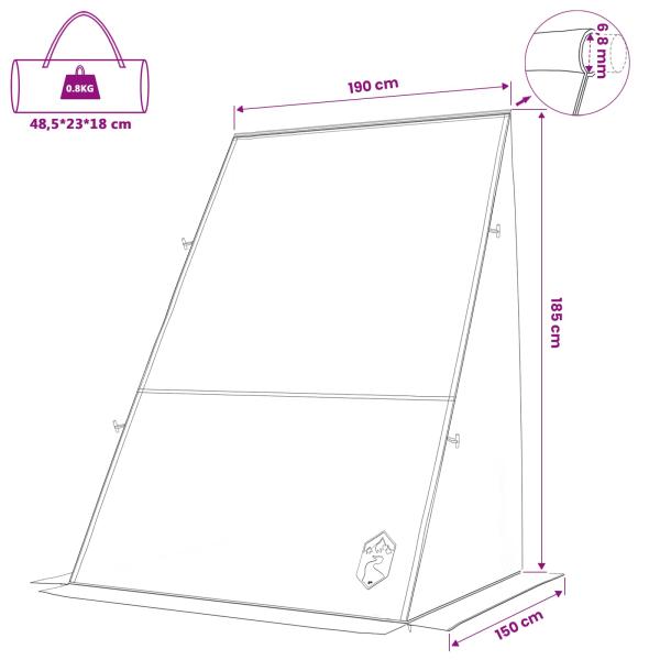 Heckklappenzelt Personen 190 x 150 x 185 cm Blau Taft