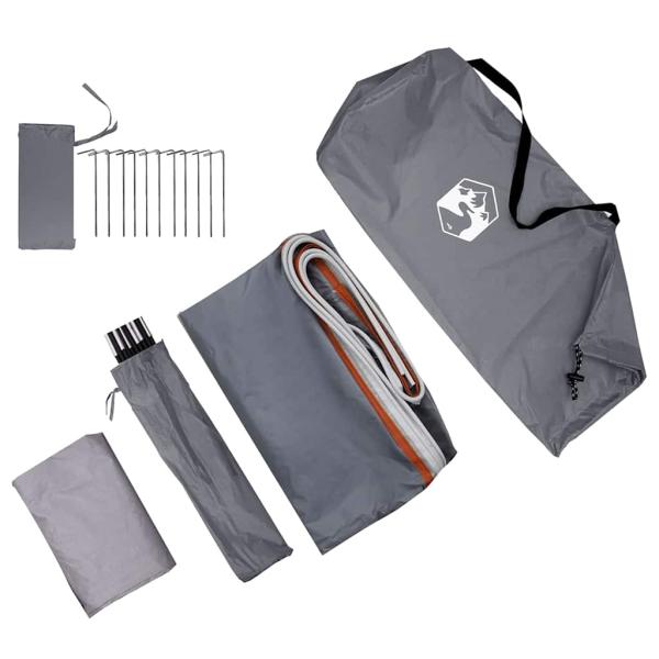 ARDEBO.de - Zelt mit Dach Sonstiges Grau und Orange und Schwarz 194 x 180 x 210 cm
