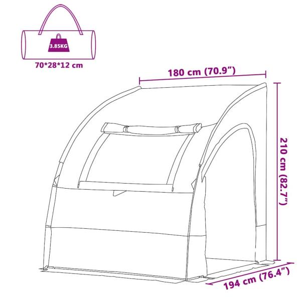 Zelt mit Dach Sonstiges Grau und Orange und Schwarz 194 x 180 x 210 cm