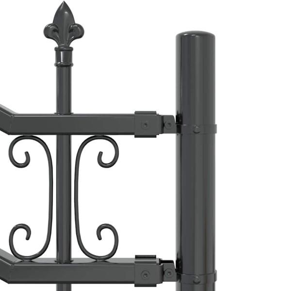 Gartenzaun Grau 115 cm Pulverbeschichteter Stahl
